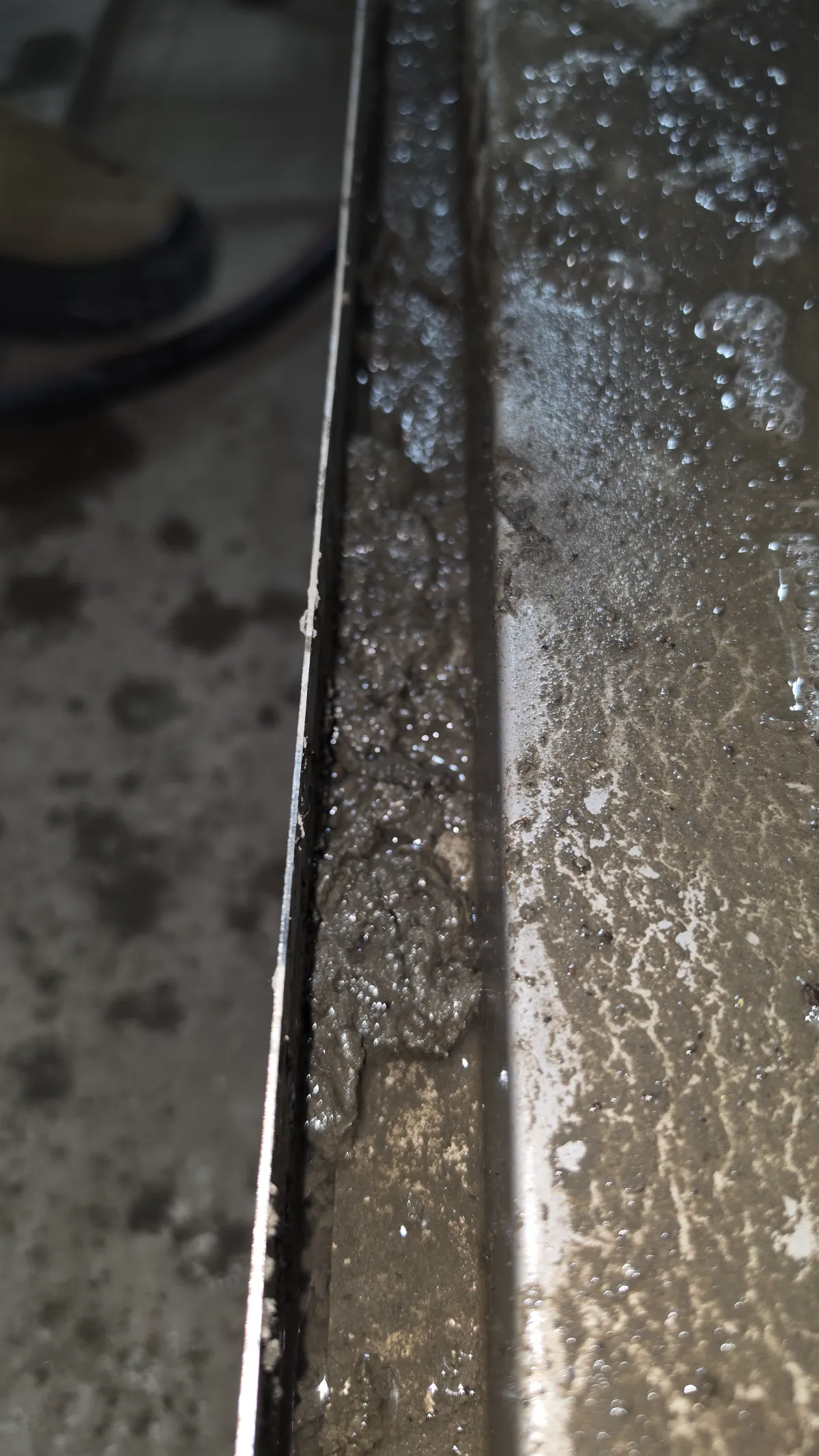 Progress photo showing Condemsate drain Mud during Commercial HVAC repair in Indian Wells, California