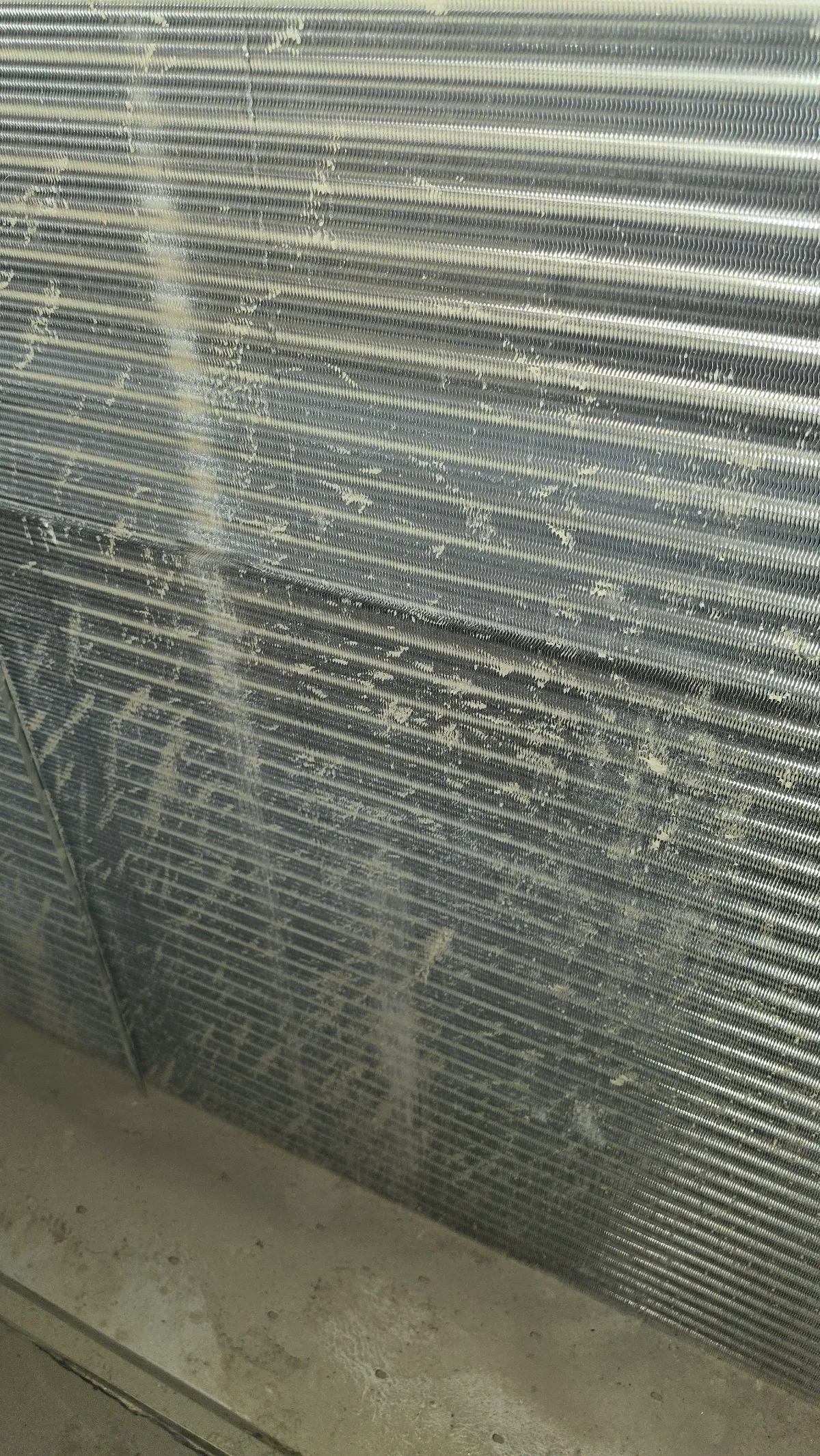 Progress photo showing Dirty evaporator during Commercial HVAC repair in Indian Wells, California