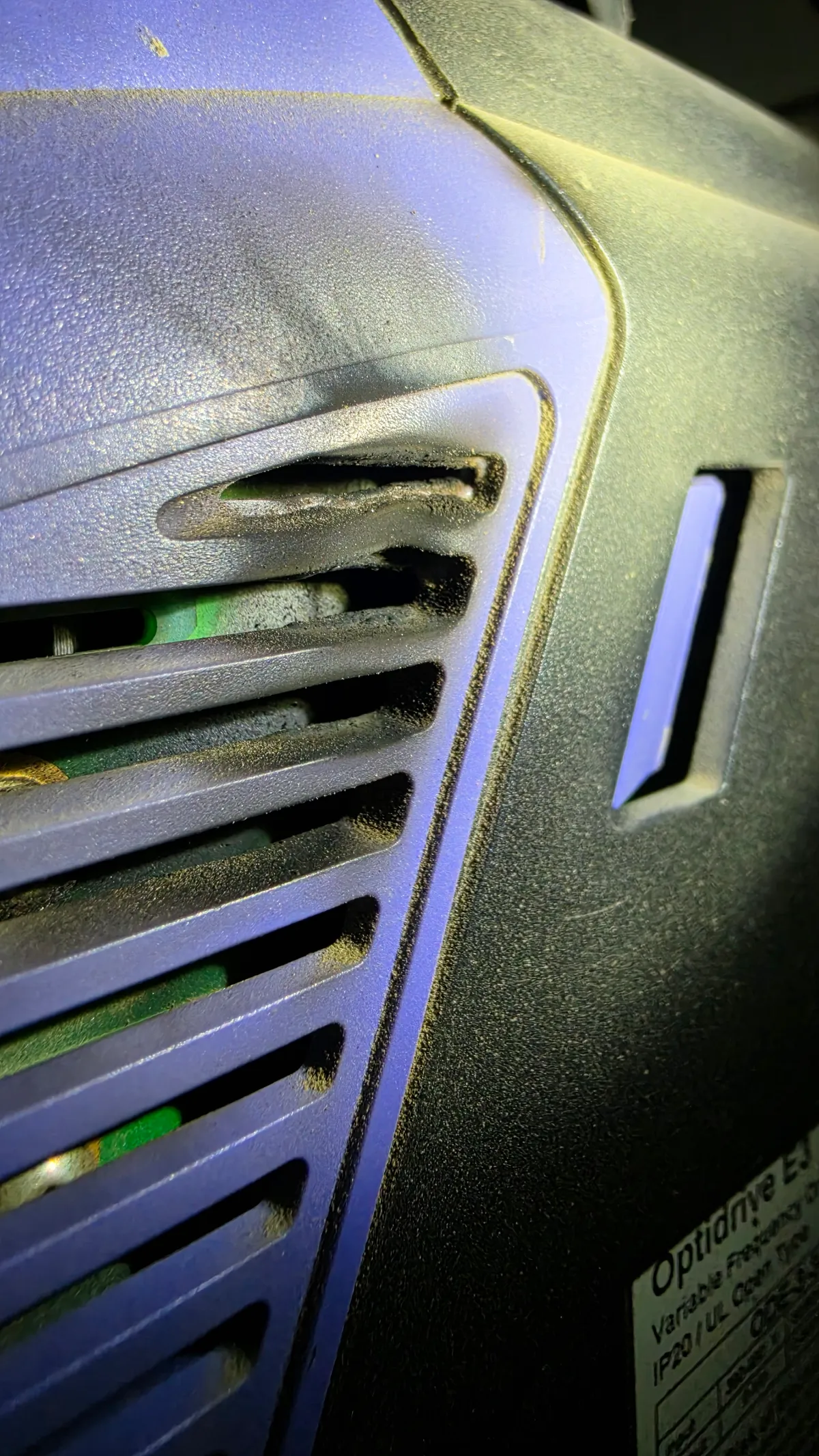 Progress photo showing burned VFD during Commercial HVAC service in Indian Wells, California