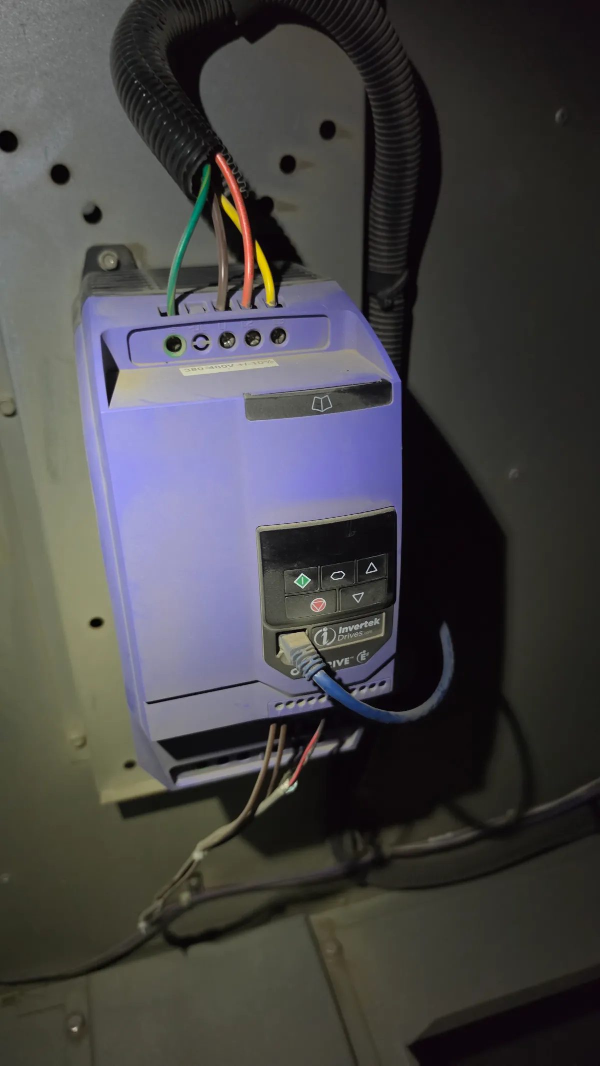 Progress photo showing variable frequency drive during Commercial HVAC service in Indian Wells, California
