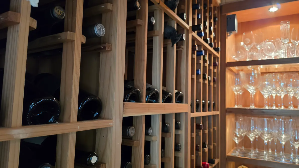 Progress photo showing Wine cellar during Residential HVAC service in Indian Wells, California