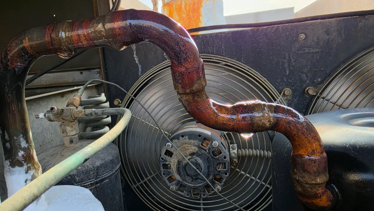 Progress photo showing Missing insulation during Commercial Refrigeration diagnostic in Indian Wells, California