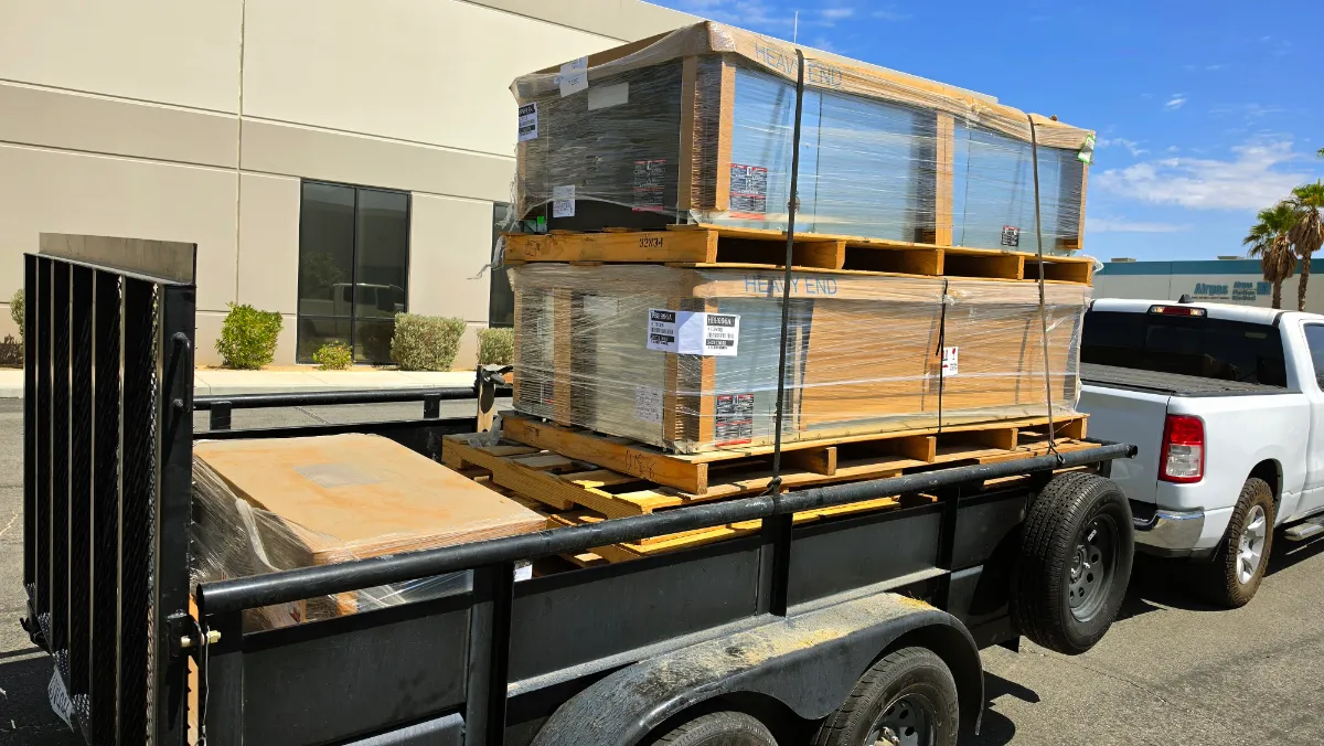 Progress photo showing 10 Ton Water source heat pumps during Commercial HVAC installation in Indian Wells, California