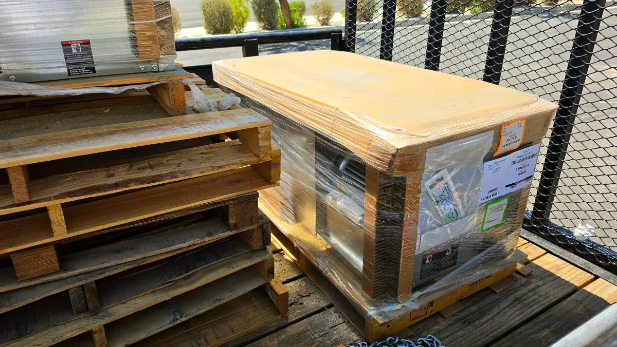 Progress photo showing 5 Tons water source heat pumps during Commercial HVAC installation in Indian Wells, California