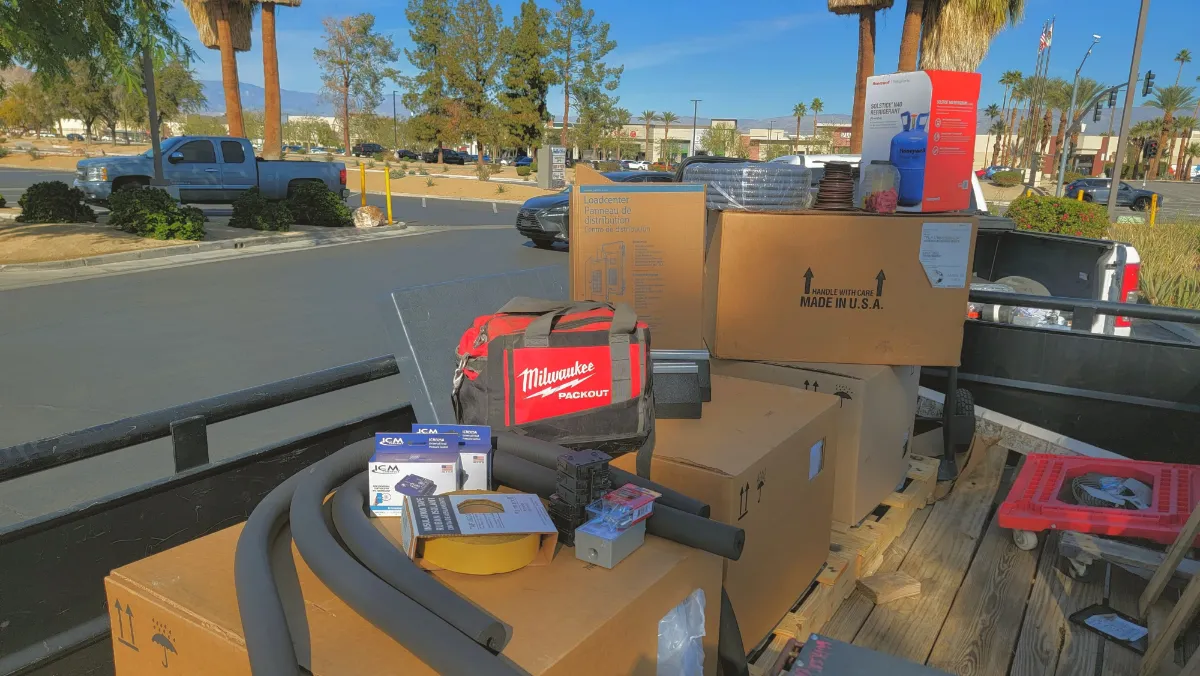 Progress photo showing New equipment during Commercial Refrigeration installation in Palm Springs, California
