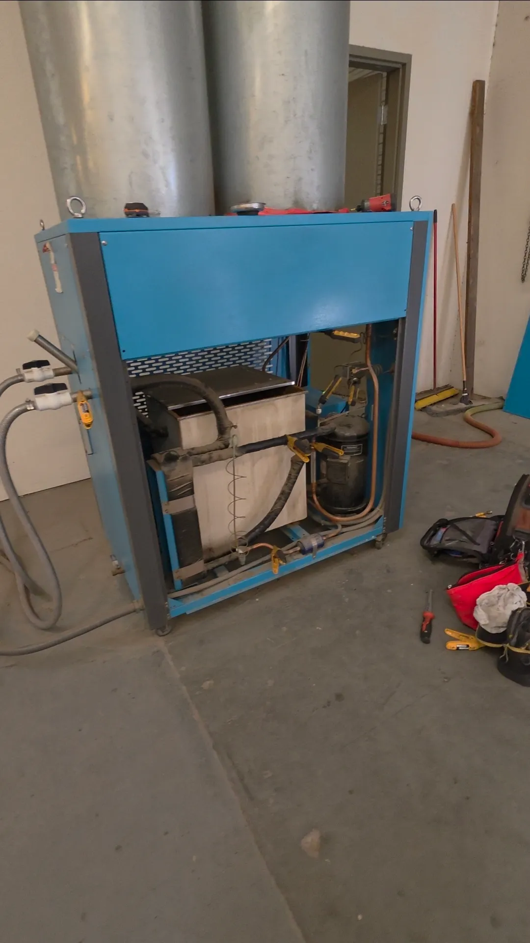 Progress photo showing 10 ton chiller during Commercial HVAC diagnostic in Indio, California