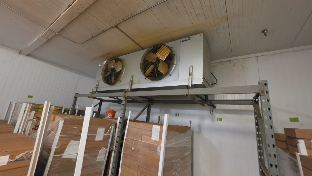 Progress photo showing big evaporator during Commercial Refrigeration repair in Coachella, California