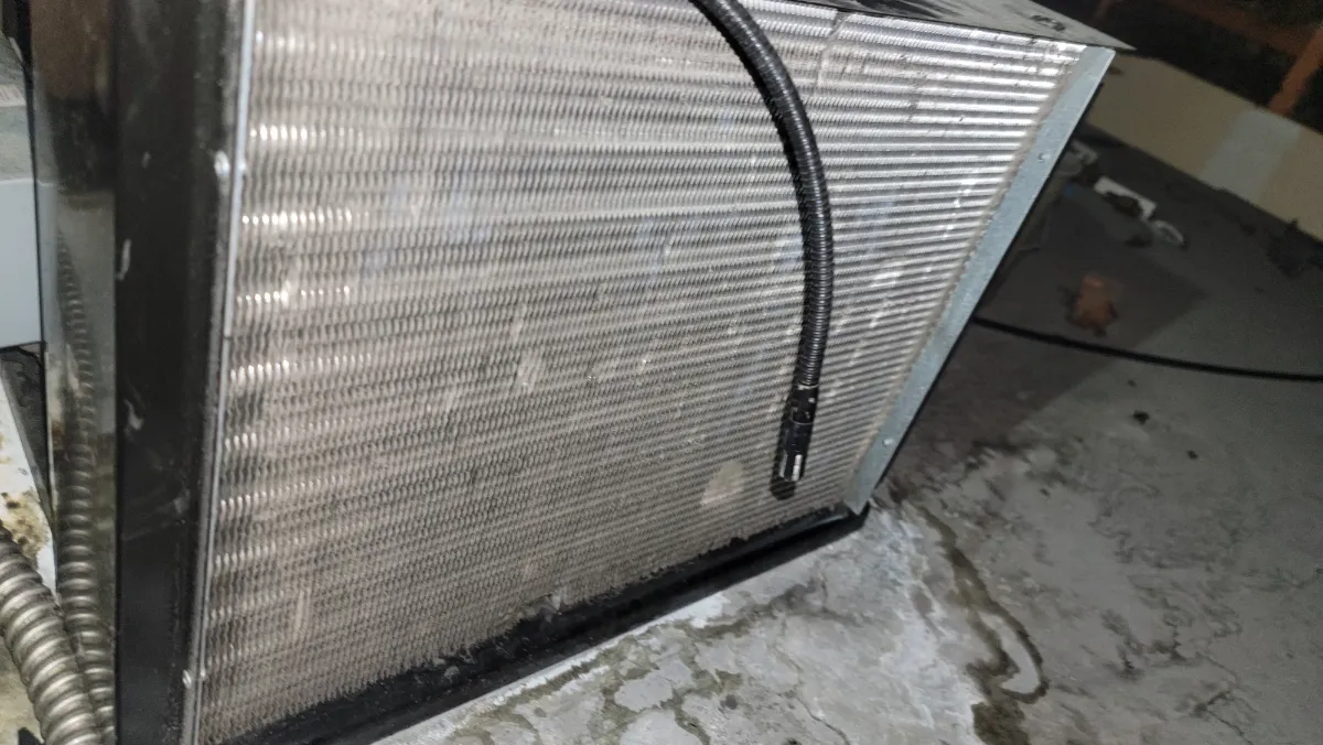 Progress photo showing condensing unit testing during Commercial Refrigeration repair in Cathedral City, California