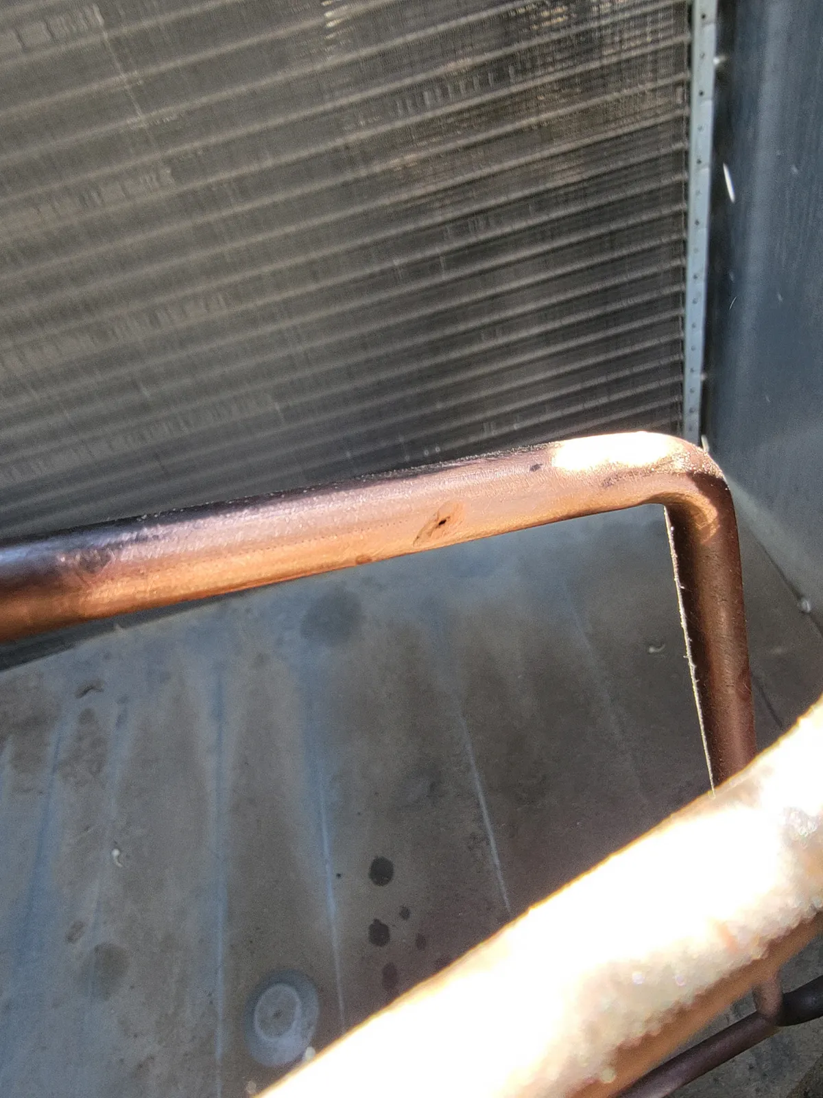 Progress photo showing cleaned pipe area during Commercial HVAC service in Cathedral City, California
