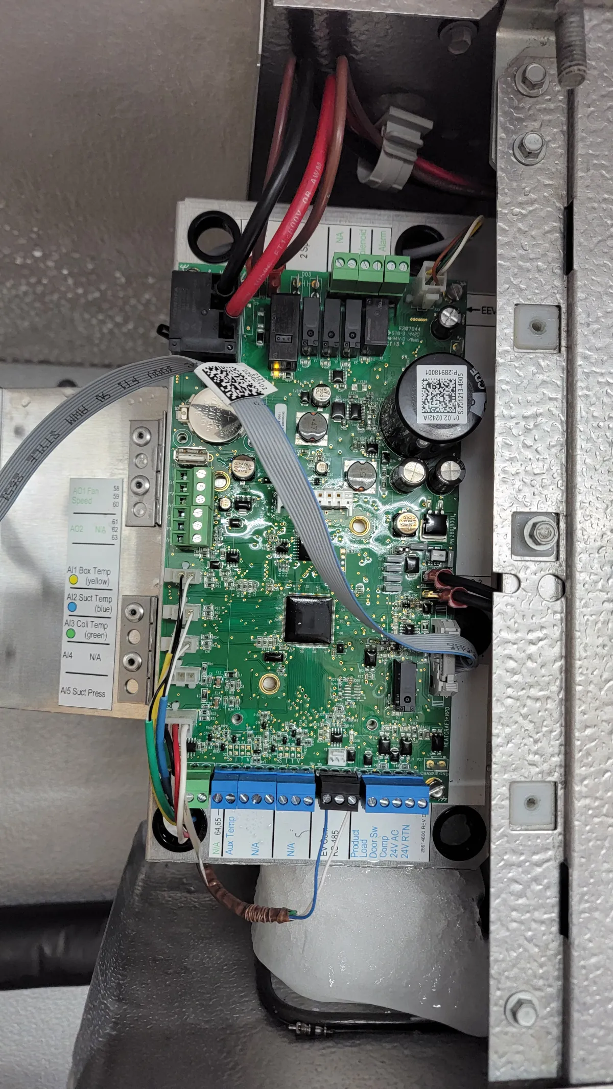 Progress photo showing bad control board during Commercial Refrigeration repair in La Quinta, California