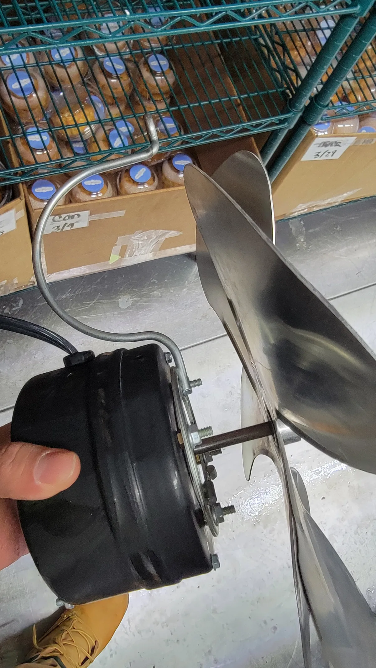 Progress photo showing Seized motor during Commercial Refrigeration repair in La Quinta, California