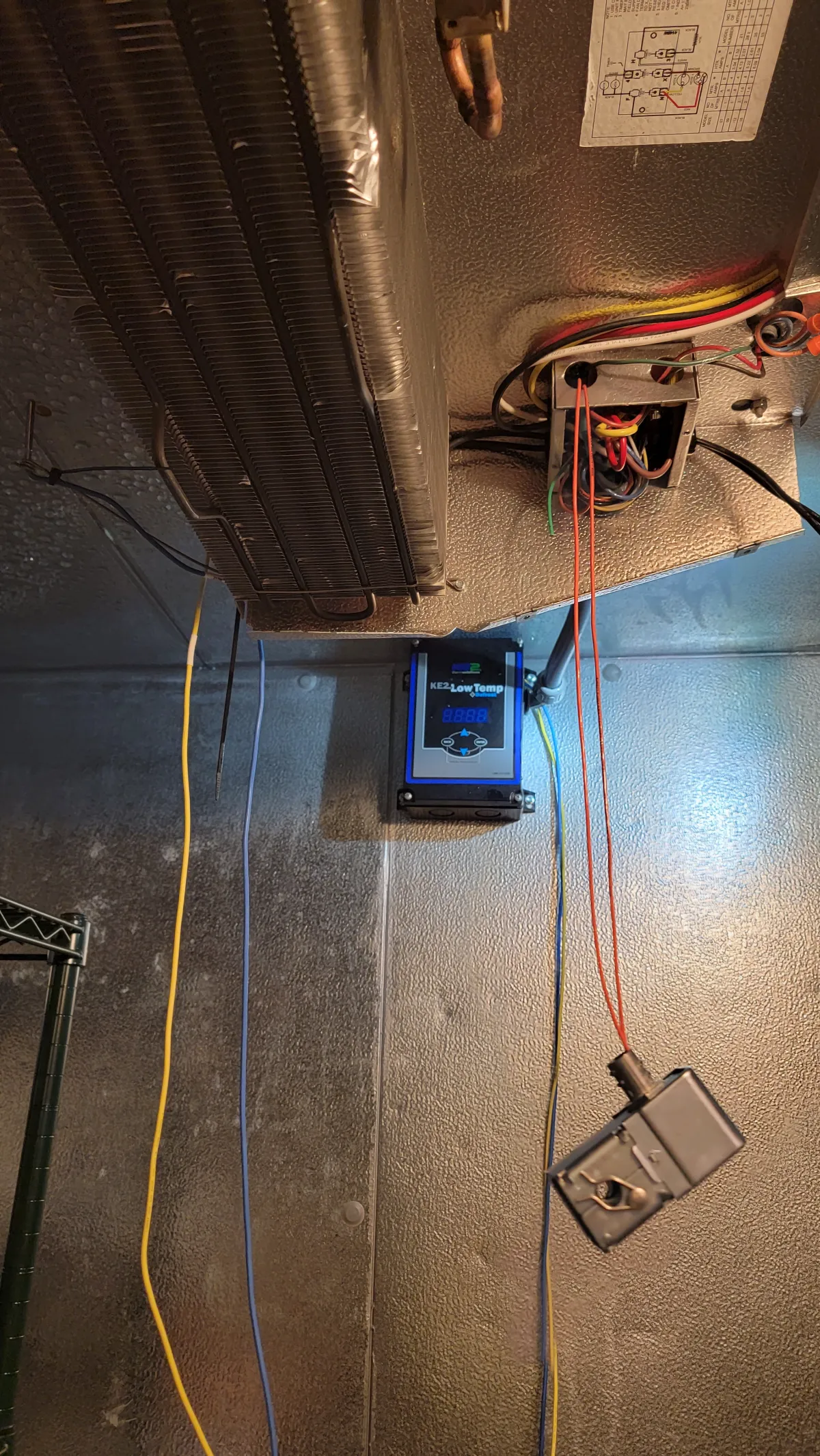 Progress photo showing new walk in freezer evaporator  during Commercial Refrigeration installation in Rancho Mirage, California