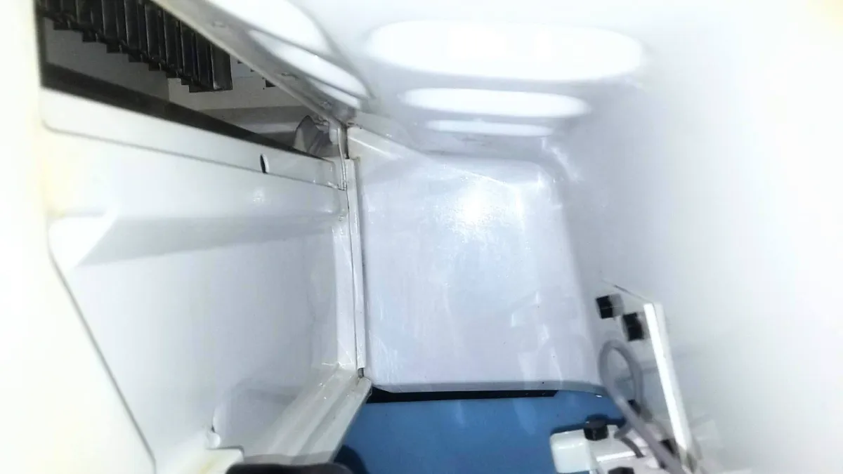 Progress photo showing clean ice drop during Commercial Refrigeration maintenance in Indio, California