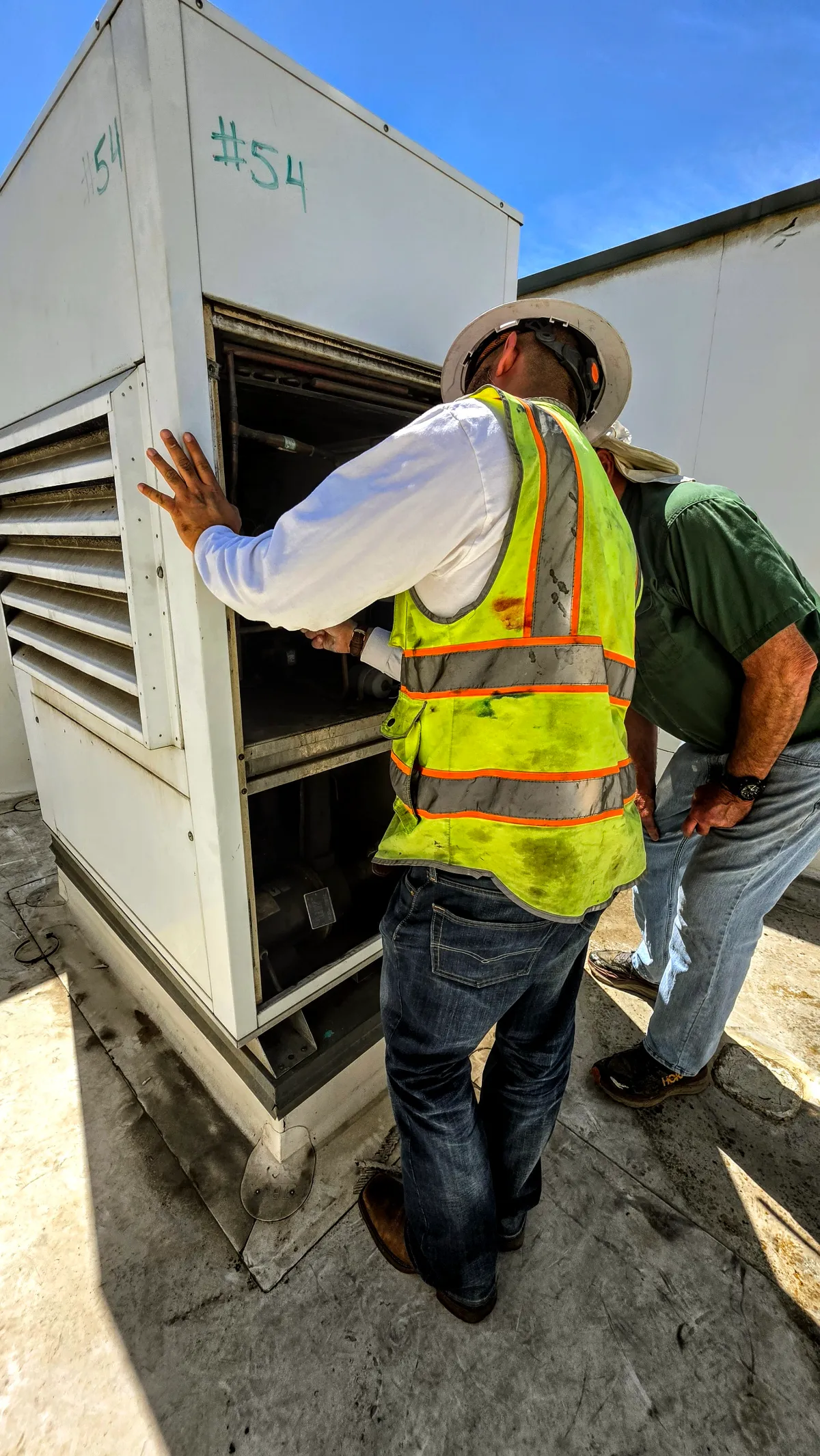 Progress photo showing glycol system during Commercial HVAC service in Palm Desert, California