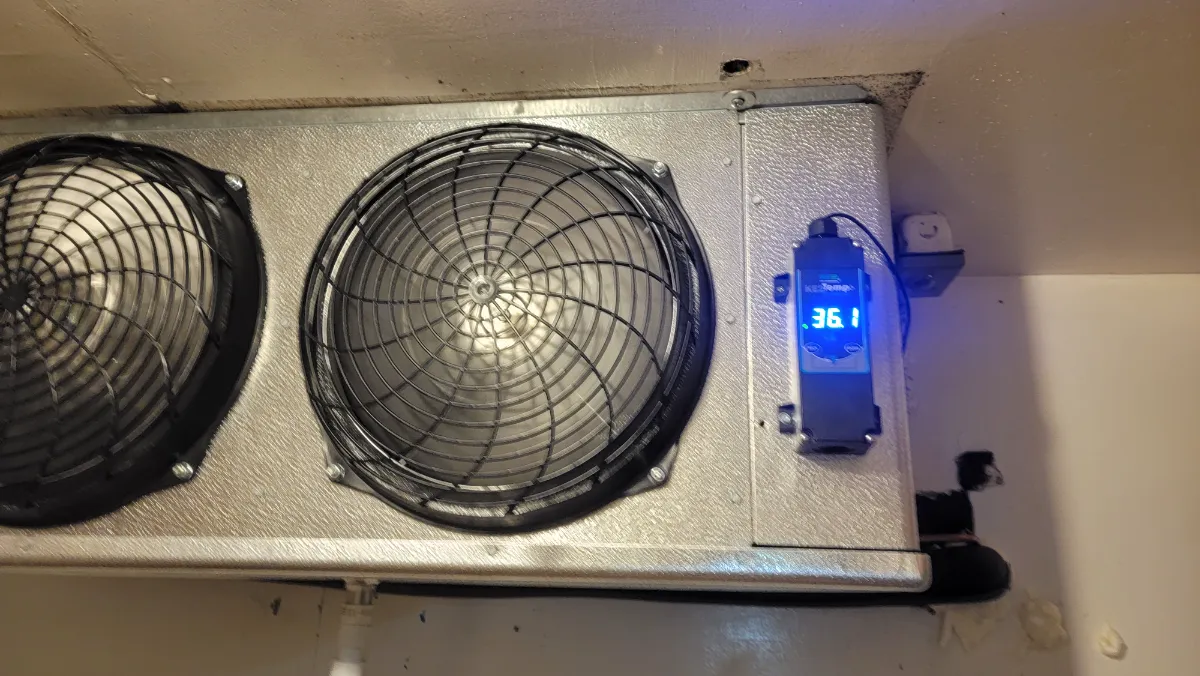 Progress photo showing New evaporator during Commercial Refrigeration installation in Palm Desert, California